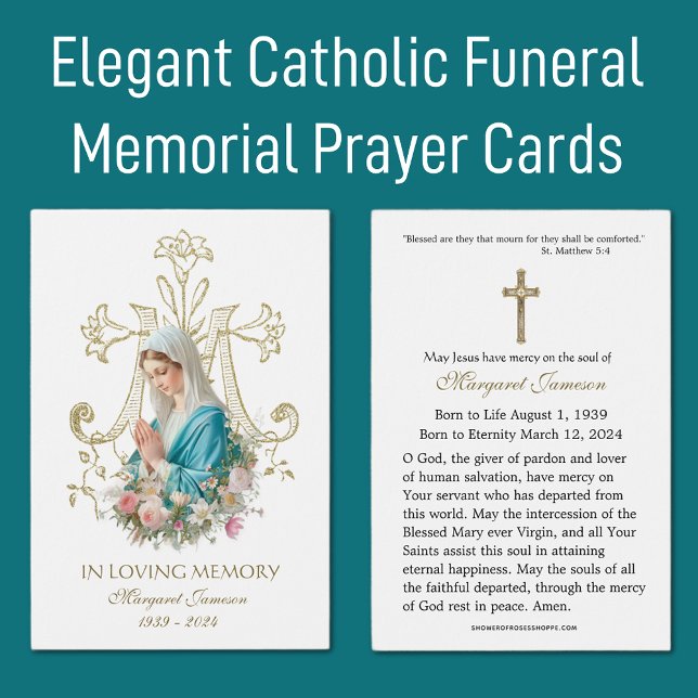 Virgin Mary Catholic Funeral Memorial Holy Card - (Creator Uploaded)