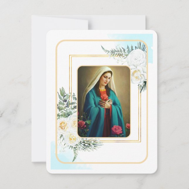 Virgin Mary Catholic Funeral Memorial Holy Card (Front)