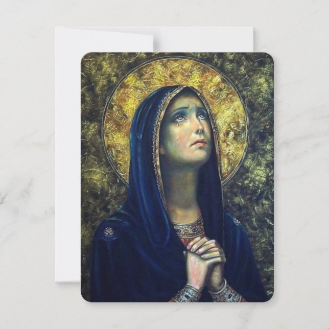 Virgin Mary Catholic Funeral Memorial Holy Card (Front)