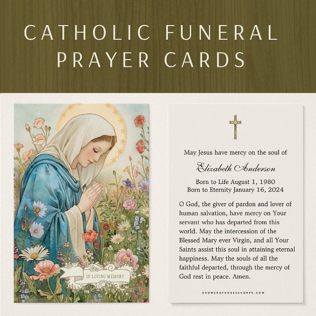 Virgin Mary Catholic Funeral Photo Holy Card - (Creator Uploaded)