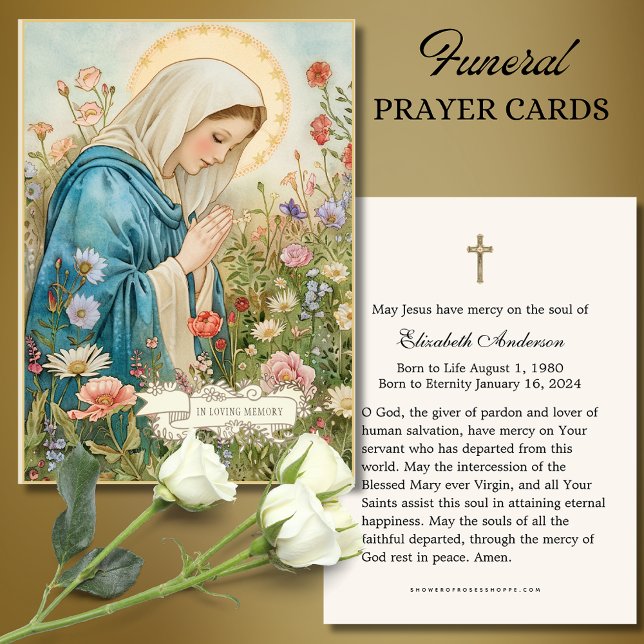 Virgin Mary Catholic Funeral Photo Holy Card - (Creator Uploaded)