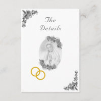 Virgin Mary Catholic Silver Wedding Enclosure Card