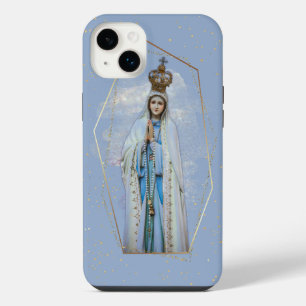 Virgin Mary Catholic Sky Blue & Gold iPhone 14 Plus Case