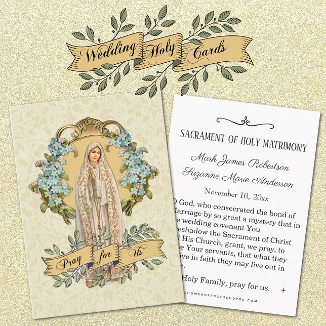 Virgin Mary Catholic Wedding Favour Holy Card (Creator Uploaded)