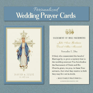 Virgin Mary Catholic Wedding Prayer Card
