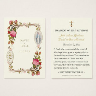 Virgin Mary Catholic Wedding Prayer Card