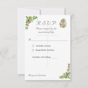 Virgin Mary Catholic Wedding Response Card