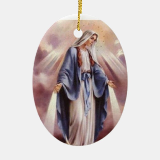 VIRGIN MARY CERAMIC TREE DECORATION (Front)