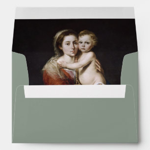 Virgin Mary & Child Return Address Christmas Envelope