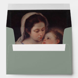 Virgin Mary & Child Return Address Christmas Envelope