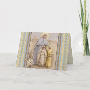 Virgin Mary Christ First Holy Communion Card