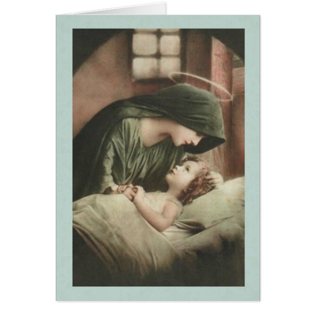 Virgin Mary comforting Child in bed (Front)