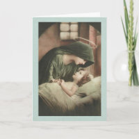 Virgin Mary comforting Child in bed GET WELL