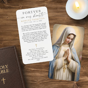 Virgin Mary Cross Hail Mary Funeral Prayer Card