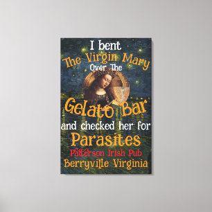 Virgin Mary Donald TRUMP Ticks Parasites Canvas Print