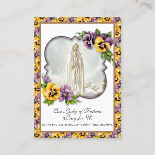 Virgin Mary Fatima Prayer Rosary Catholic Violets Business Card