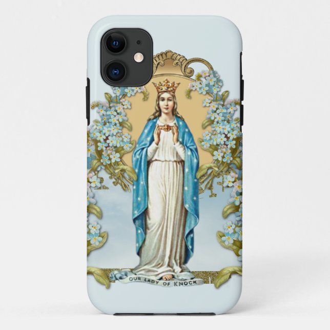 Virgin Mary Floral Religious Lady of Knock Case-Mate iPhone Case (Back)