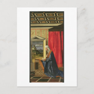 Virgin Mary, from The Annunciation diptych (oil on Postcard