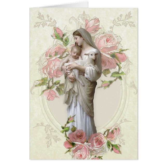Virgin Mary Funeral Sympathy Holy Card Thank You (Front)