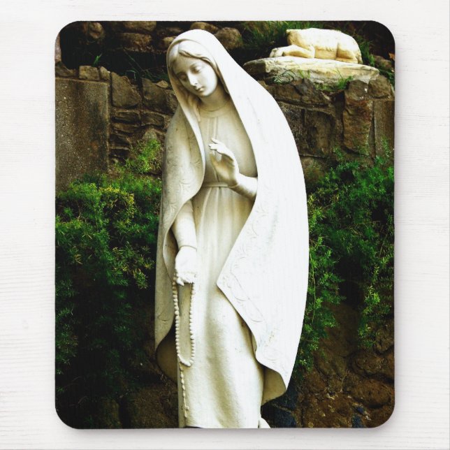 Virgin Mary Garden Statue Mouse Pad (Front)