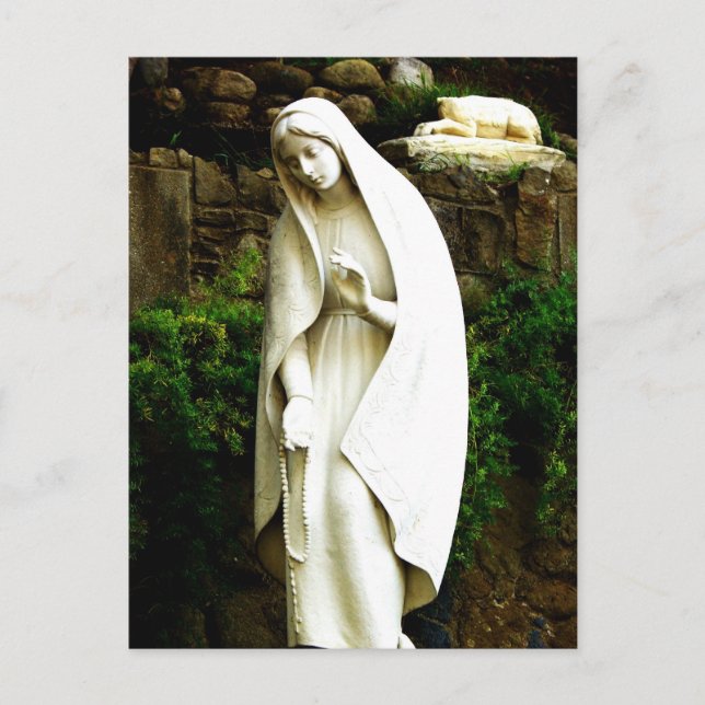 Virgin Mary Garden Statue Postcard (Front)
