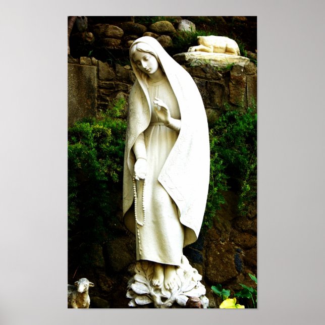 Virgin Mary Garden Statue Poster (Front)