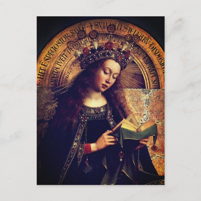 Virgin Mary -  Ghent Altarpiece by Jan van Eyck Holiday Postcard (Front)