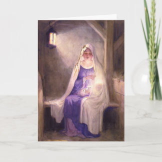 Virgin Mary Holding Baby Jesus 1912 Holiday Card