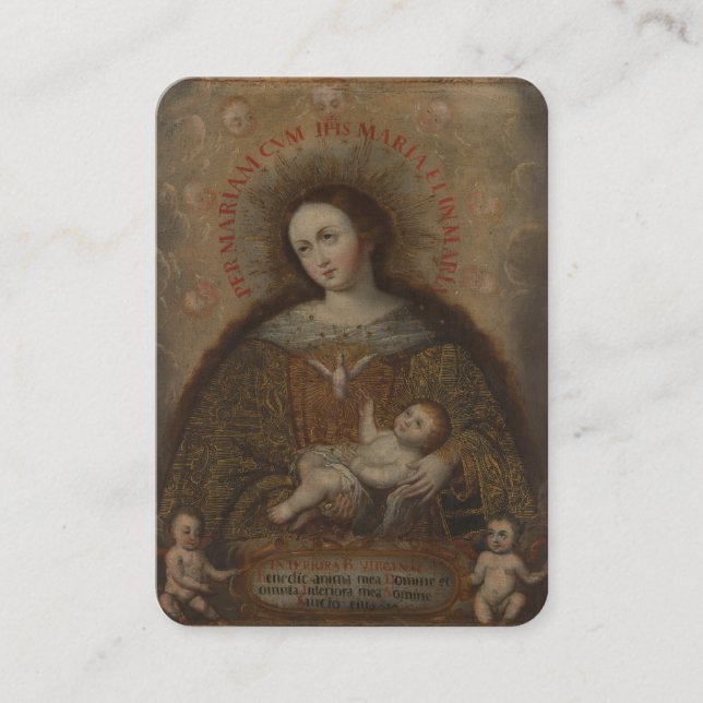 Virgin Mary Holy Spirit Catholic Jesus Prayer Place Card (Front)