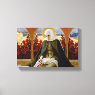 Virgin Mary in the Rose Garden (Albert Edelfelt) Canvas Print