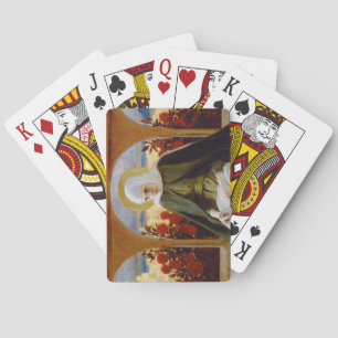 Virgin Mary in the Rose Garden (Albert Edelfelt) Playing Cards