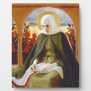 Virgin Mary In The Rose Garden By Edelfelt Albert Plaque