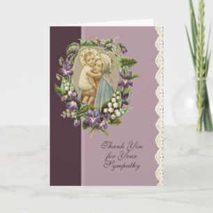 Virgin Mary &  Jesus Catholic Condolence Thank You Card