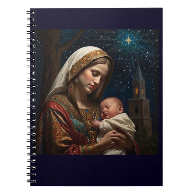 Virgin Mary & Jesus Christmas Nativity Notebook (Front)