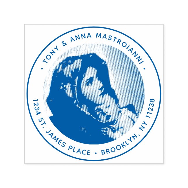 Virgin Mary & Jesus Christmas Return Address Self-inking Stamp (Design)