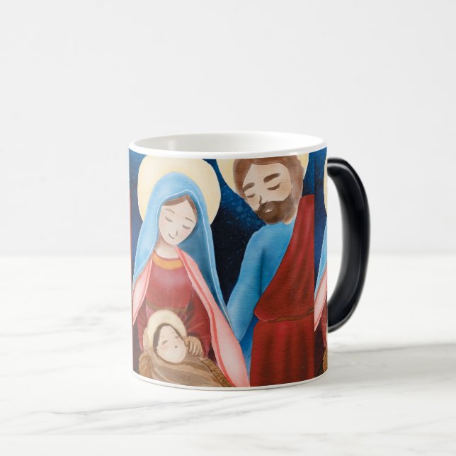Virgin Mary Jesus Nativity Christmas Vintage Magic Mug (Front Right)