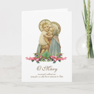 Virgin Mary Jesus Religious Mothers Day Card