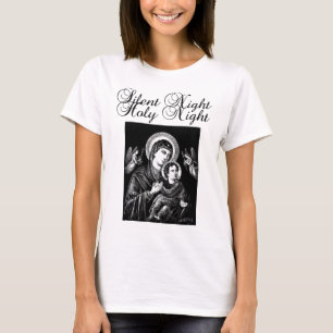 virgin Mary Jesus Silent night Christmas Art T-Shirt