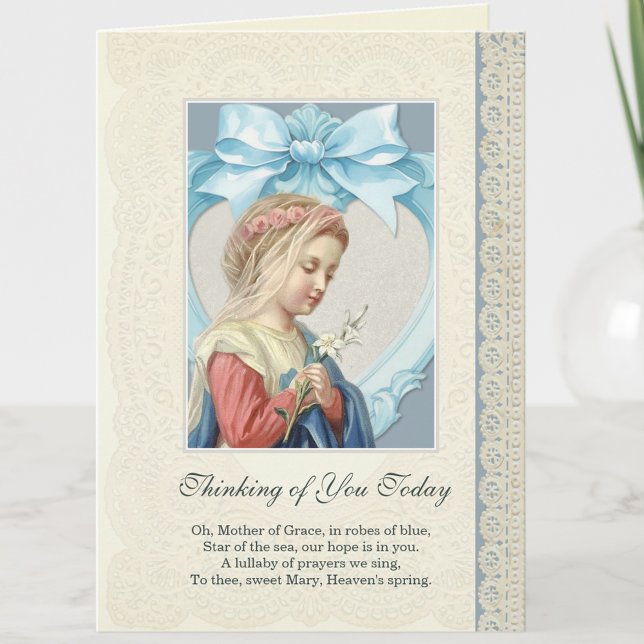Virgin Mary Jesus Thinking of You Prayer Card (Creator Uploaded)