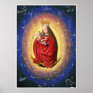 Virgin Mary & Jesus with Angels Playing Music Poster