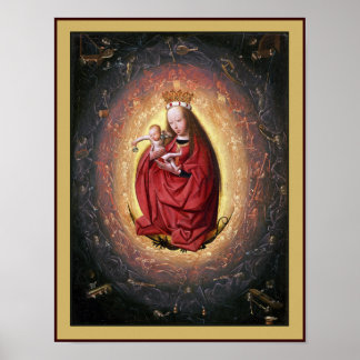 Virgin Mary & Jesus with Angels Playing Music Poster