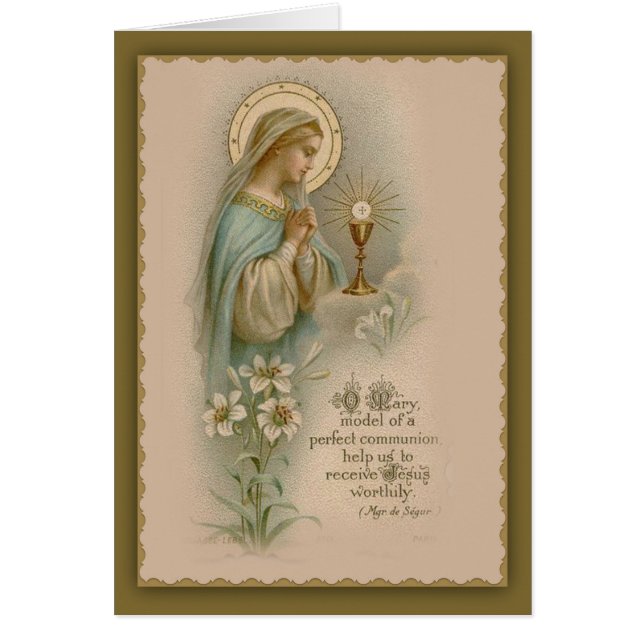 Virgin Mary Madonna adoring the Eucharist (Front)