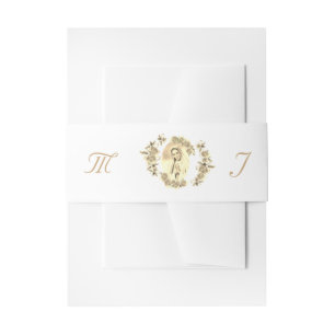 Virgin Mary Monogrammed Invitation Belly Band