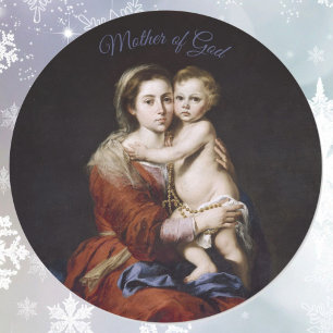 Virgin Mary - Mother of God - Baby Jesus - Classic Round Sticker