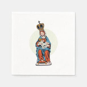 Virgin Mary Mother Of Jesus Religion Faith God Gif Napkin