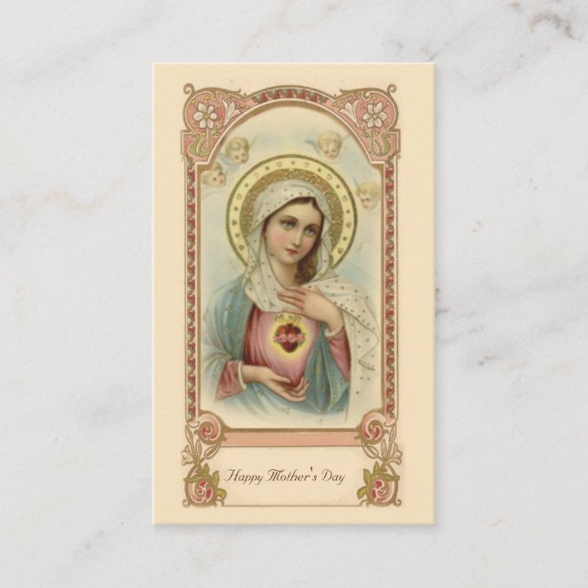 Virgin Mary Mother's Day Remembrance Holy Card (Front)