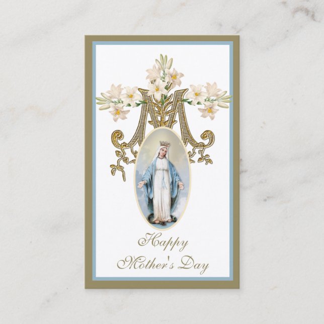 Virgin Mary Mother's Day Remembrance Holy Card (Front)