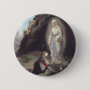 Virgin Mary of Lourdes 6 Cm Round Badge