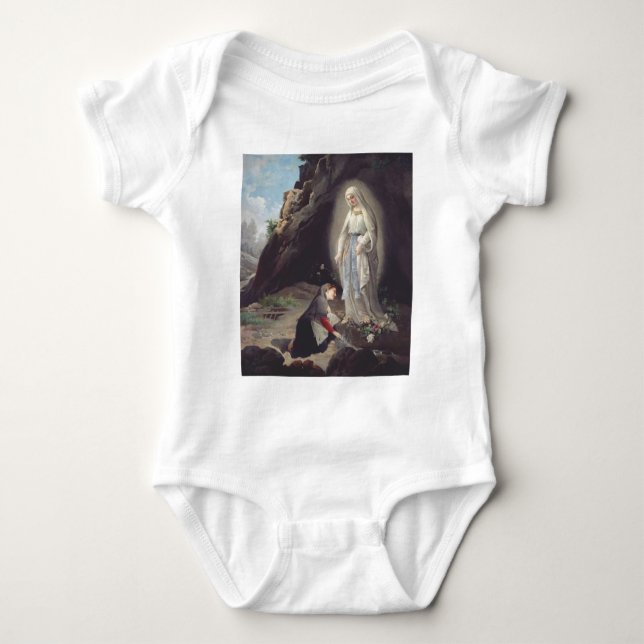 Virgin Mary of Lourdes Baby Bodysuit (Front)