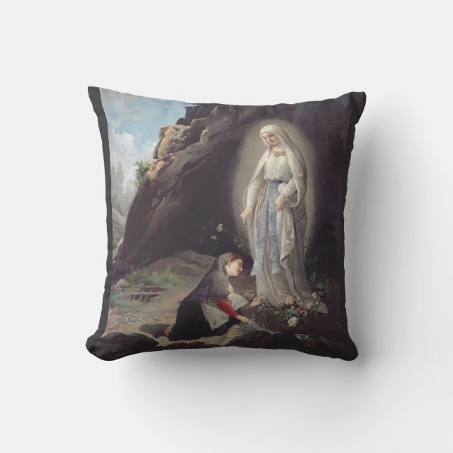Virgin Mary of Lourdes Cushion (Front)